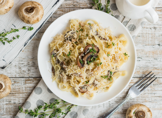 Chicken Mushroom Fettuccine Alfredo