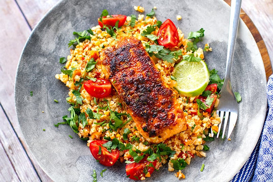 Cajun Butter Salmon Rice Bowl With Veg